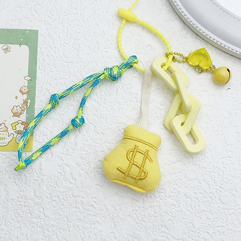 Money bag with goldfish/chain charm