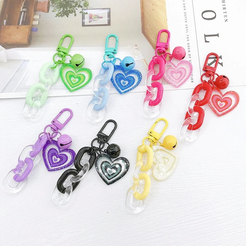 Heart & chain with bell charm