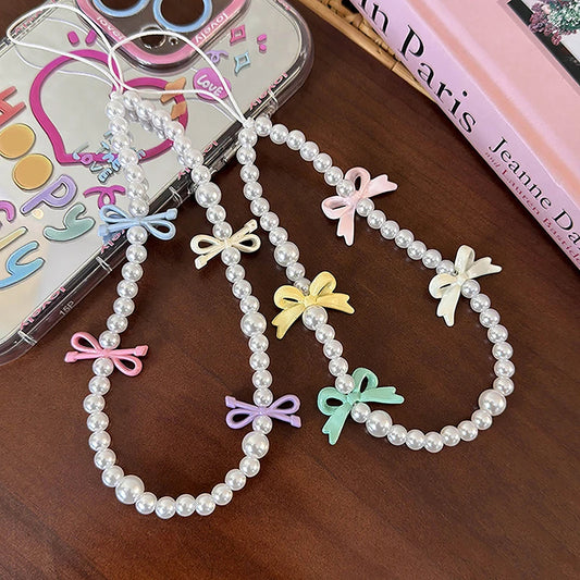 Colorful bow pearl charm