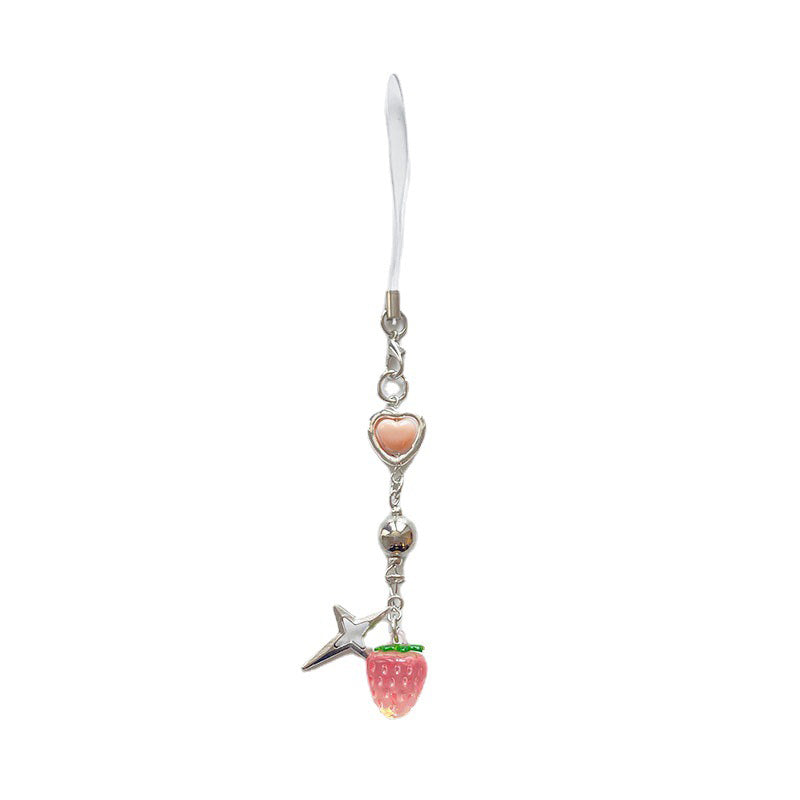 Strawberry heart star charm