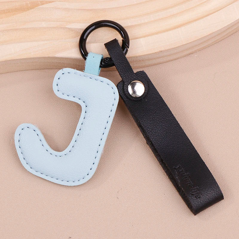 Leather letter charm