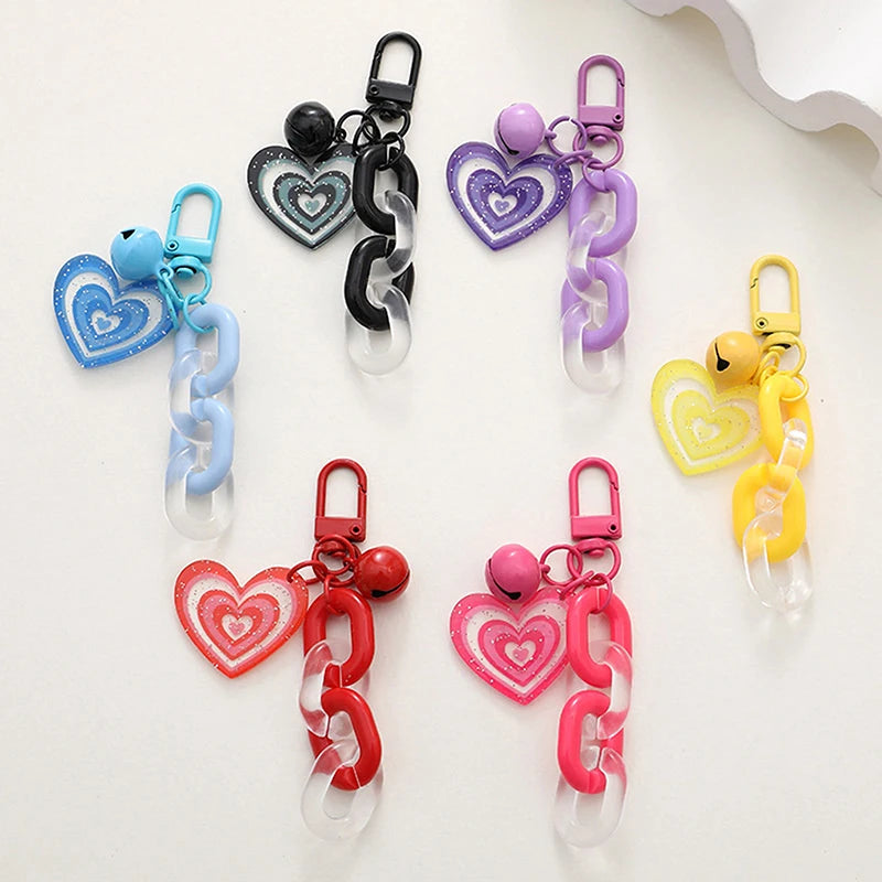 Heart & chain with bell charm